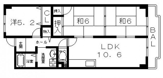 八尾市垣内のマンションの間取り