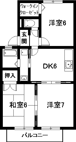 名古屋市中川区一色新町のアパートの間取り