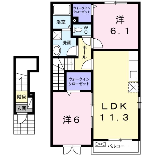 薩摩川内市五代町のアパートの間取り