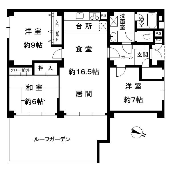 進和苦楽園アーバンライフB棟の間取り