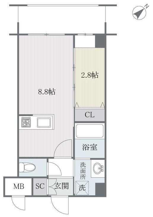 福岡市中央区平尾のマンションの間取り