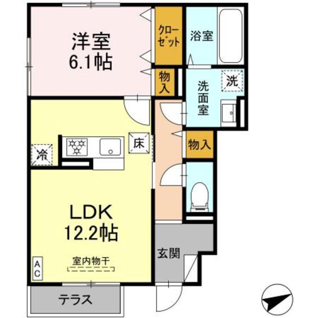 秦野市渋沢のアパートの間取り