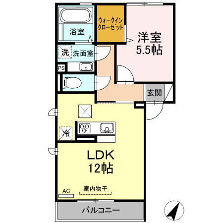 熊本市東区戸島のアパートの間取り