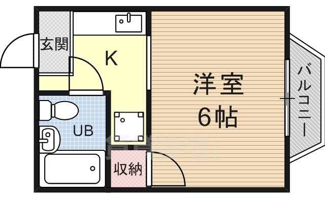 京都市山科区四ノ宮川原町のマンションの間取り