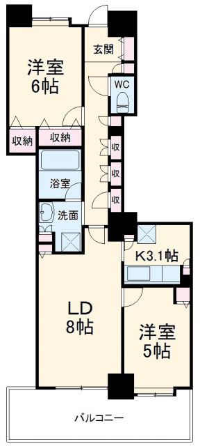 所沢市元町のマンションの間取り