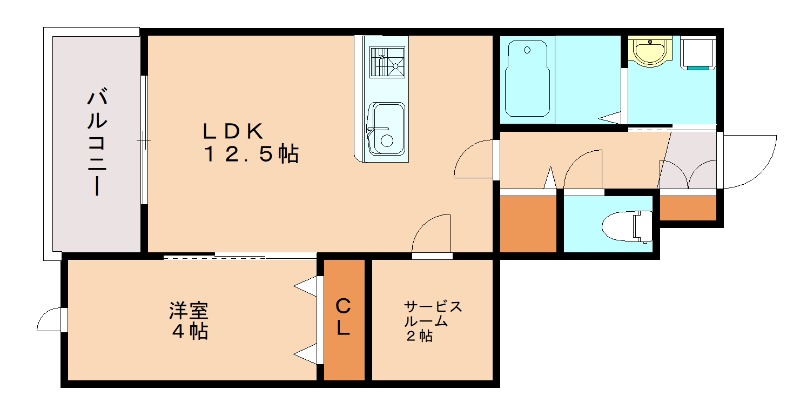 北九州市戸畑区菅原のマンションの間取り