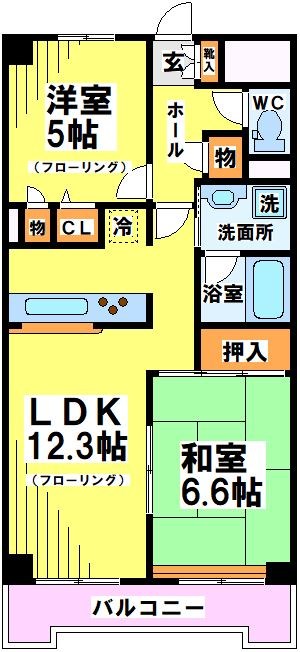 調布市布田のマンションの間取り