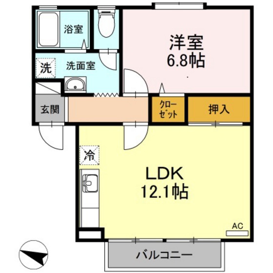 【広島市安佐南区中筋のアパートの間取り】