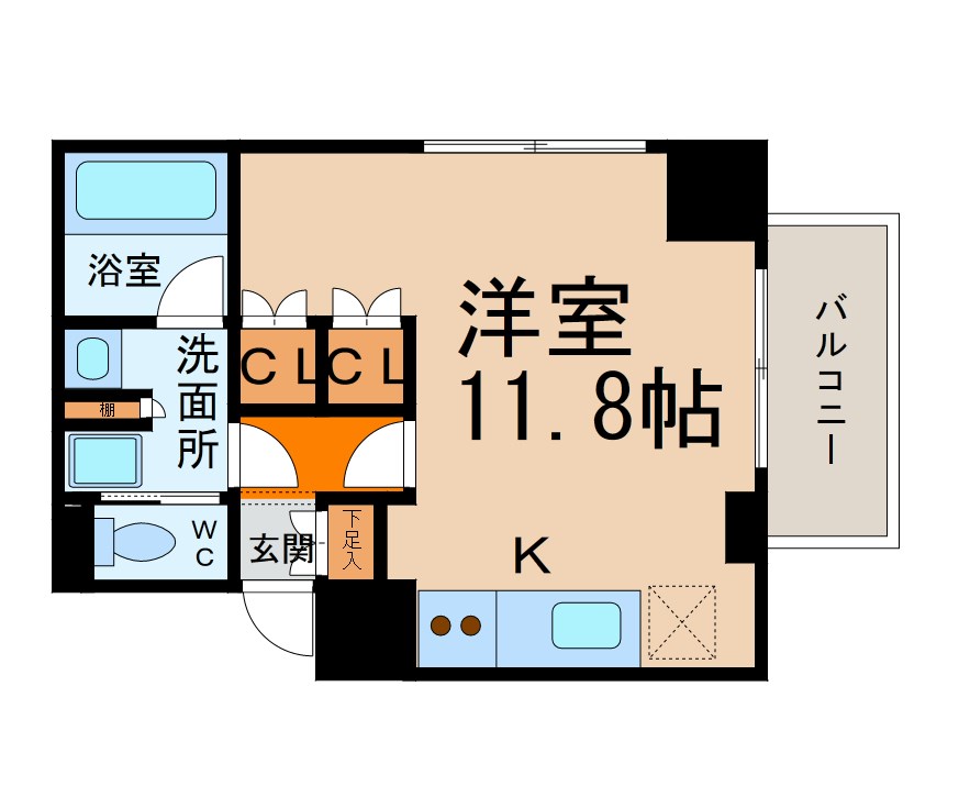 名古屋市中区栄のマンションの間取り