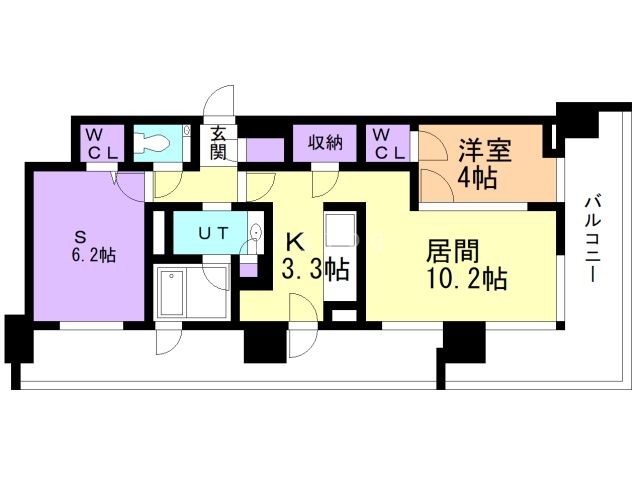 【札幌市中央区南二条西のマンションの間取り】