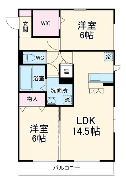 藤沢市菖蒲沢のアパートの間取り