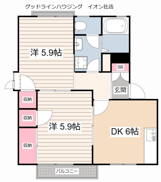 ガーデンハイツ緑ヶ丘2　D棟の間取り