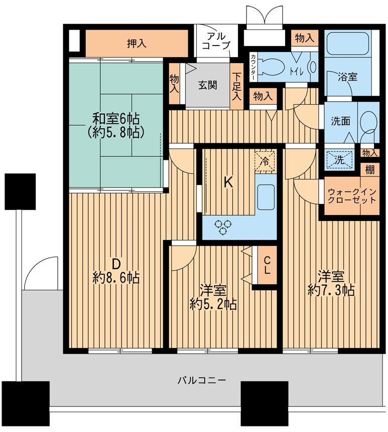 墨田区堤通のマンションの間取り