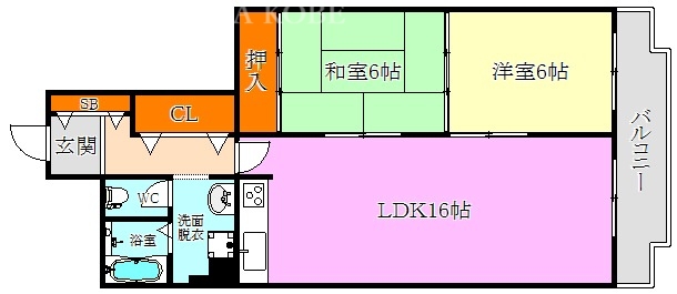 【神戸市須磨区妙法寺のマンションの間取り】