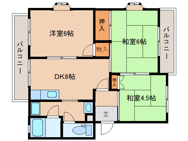 磯城郡田原本町大字八尾のマンションの間取り