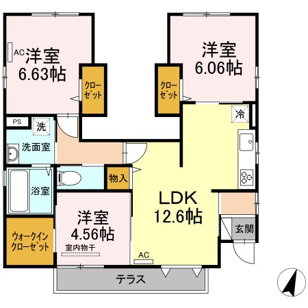 セジュールウィット汐入の間取り