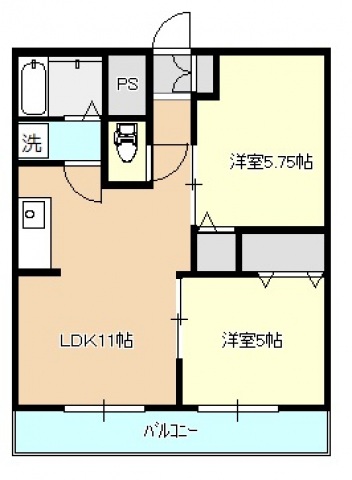 南台ハイツ45の間取り