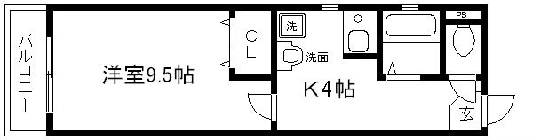 京都市中京区藤岡町のマンションの間取り