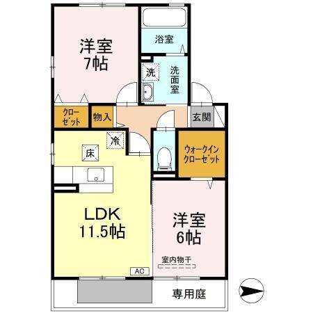 サンディーア A・B棟の間取り