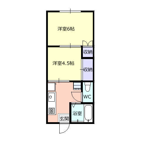 山形市桧町のアパートの間取り