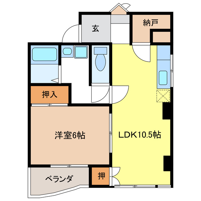 岐阜市城前町のマンションの間取り