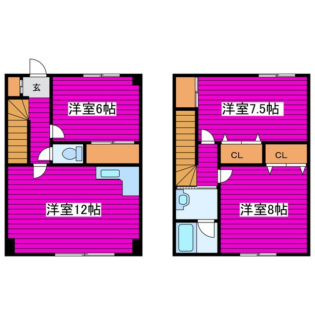 札幌市白石区北郷三条のマンションの間取り