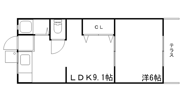 姫路市白国のアパートの間取り