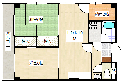 広島市佐伯区旭園のマンションの間取り