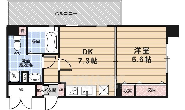 京都市右京区太秦下刑部町のマンションの間取り