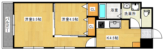 【広島市南区宇品神田のマンションの間取り】