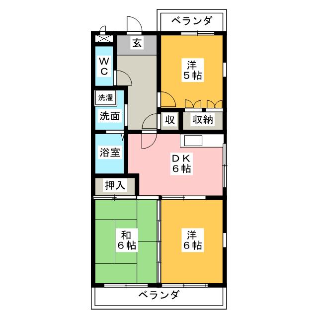 白沢田園マンションの間取り