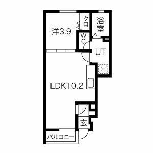 姫路市飾磨区玉地のアパートの間取り