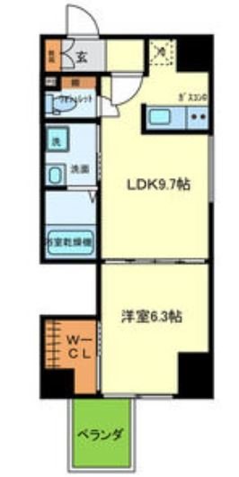 大阪市中央区博労町のマンションの間取り