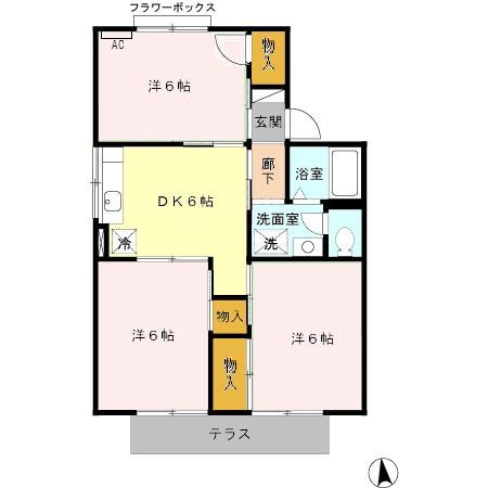 新城市野田のアパートの間取り