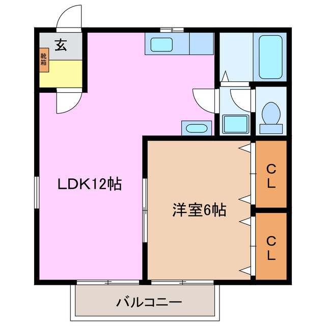 伊勢市上地町のアパートの間取り