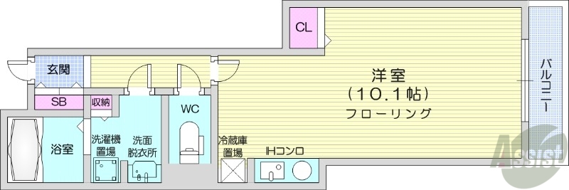 【札幌市中央区南九条西のマンションの間取り】