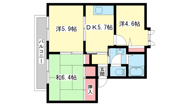 磯城郡川西町大字結崎のアパートの間取り