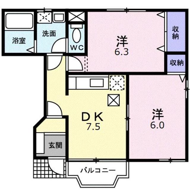 富士宮市小泉のアパートの間取り