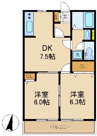 我孫子市南新木のアパートの間取り