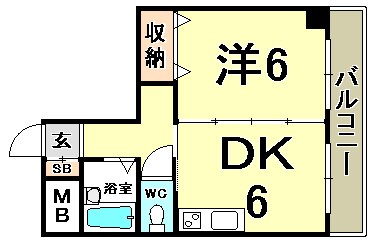 神戸市中央区下山手通のマンションの間取り