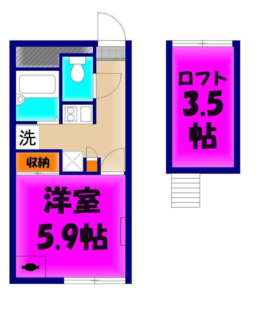 北葛飾郡松伏町大字松伏のアパートの間取り