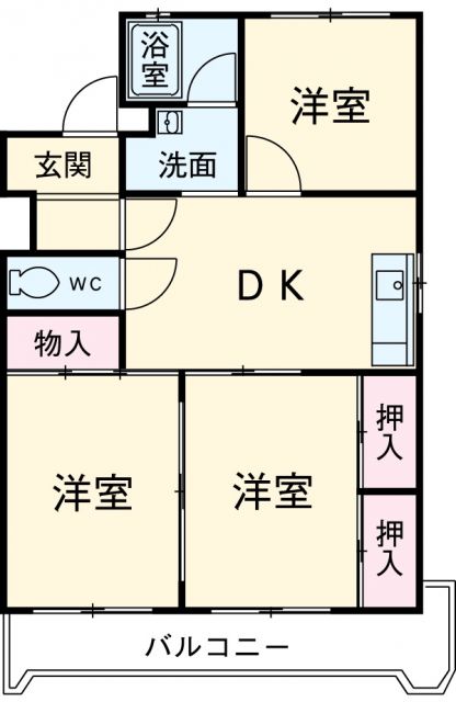 岡崎市美合新町のマンションの間取り