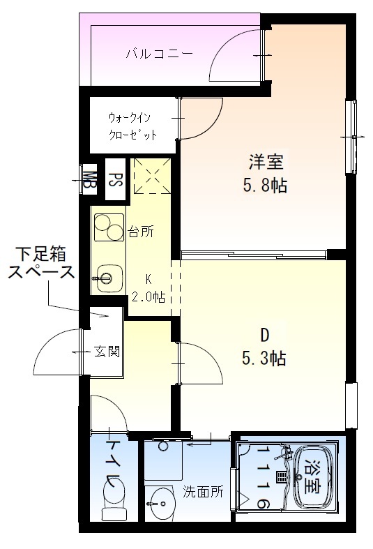 フジパレス堺中長尾II番館の間取り