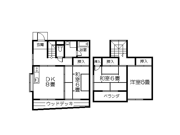 第６コーポ幸（Ｂ棟）の間取り