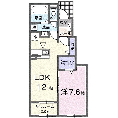 福山市神辺町大字新湯野のアパートの間取り