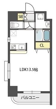 東大阪市長田東のマンションの間取り