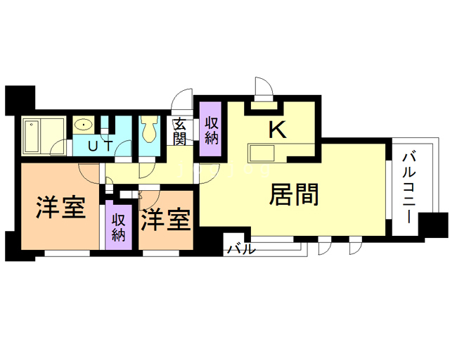 札幌市中央区大通西のマンションの間取り