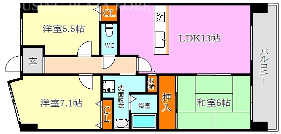 グレーシィ須磨アルテピアIII番街II期棟の間取り