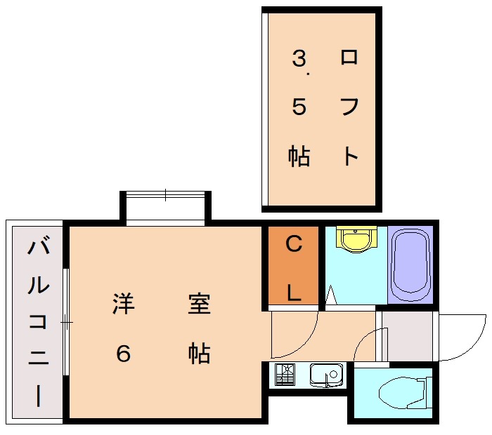 福岡市東区和白丘のアパートの間取り