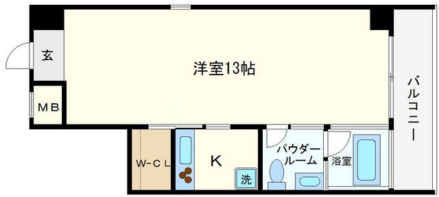 大阪市西区北堀江のマンションの間取り